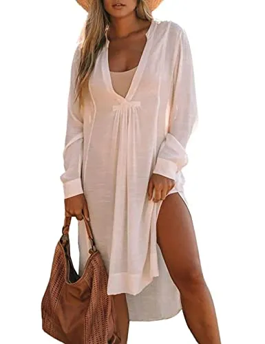 Sexy Long Sleeve Swimsuit Cover Up for Women