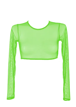 Sexy T-Shirt Long Sleeve Woman Swimwear Cover Up / IRIS T-SHIRT SWIM NEON LIME