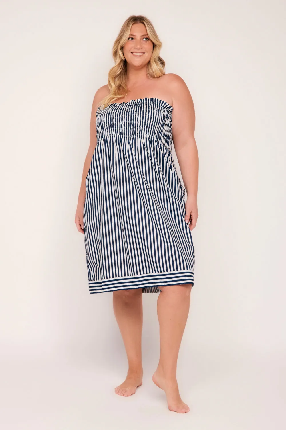 Sherry Shirred Strapless Cover in Poolside