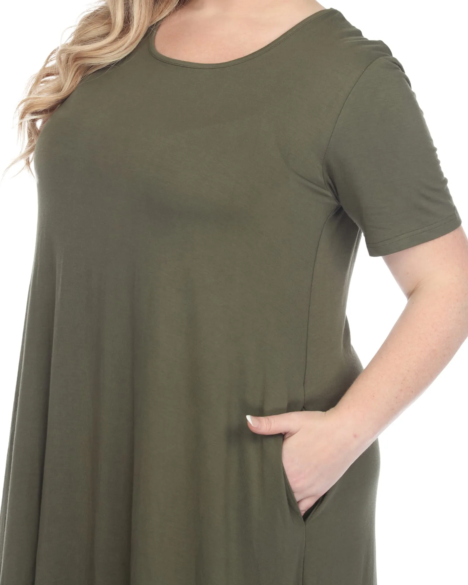 Short Sleeve Midi Dress | Olive