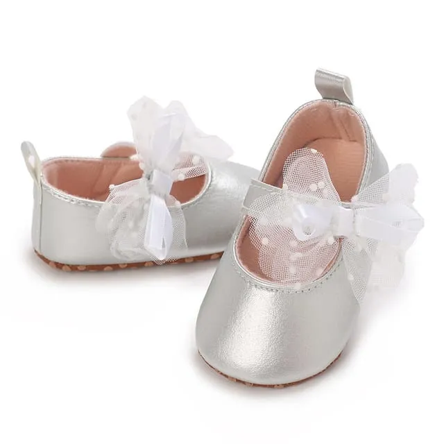 Silver Bow Style Booties BTS9116B