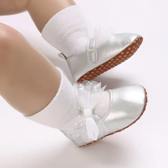 Silver Bow Style Booties BTS9116B