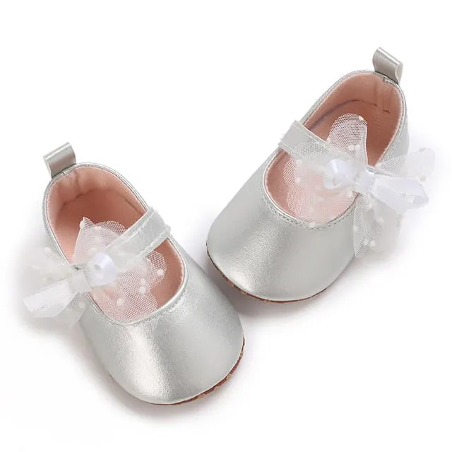 Silver Bow Style Booties BTS9116B