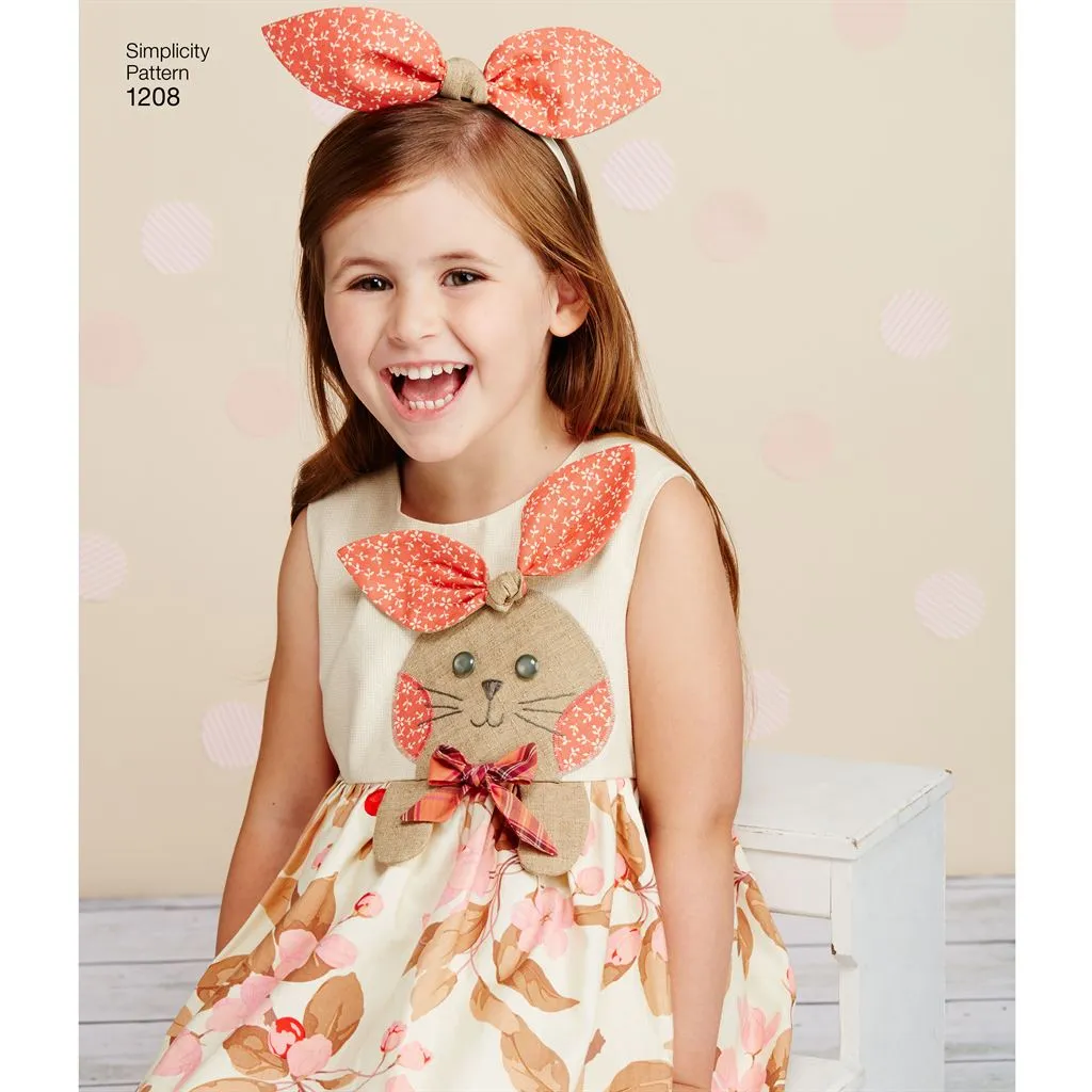 Simplicity Pattern 1208 Child's Dresses, Purses and Headband