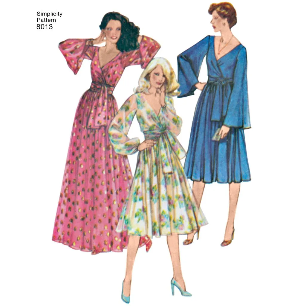 Simplicity Pattern 8013 Women's Vintage 1970's Dresses'