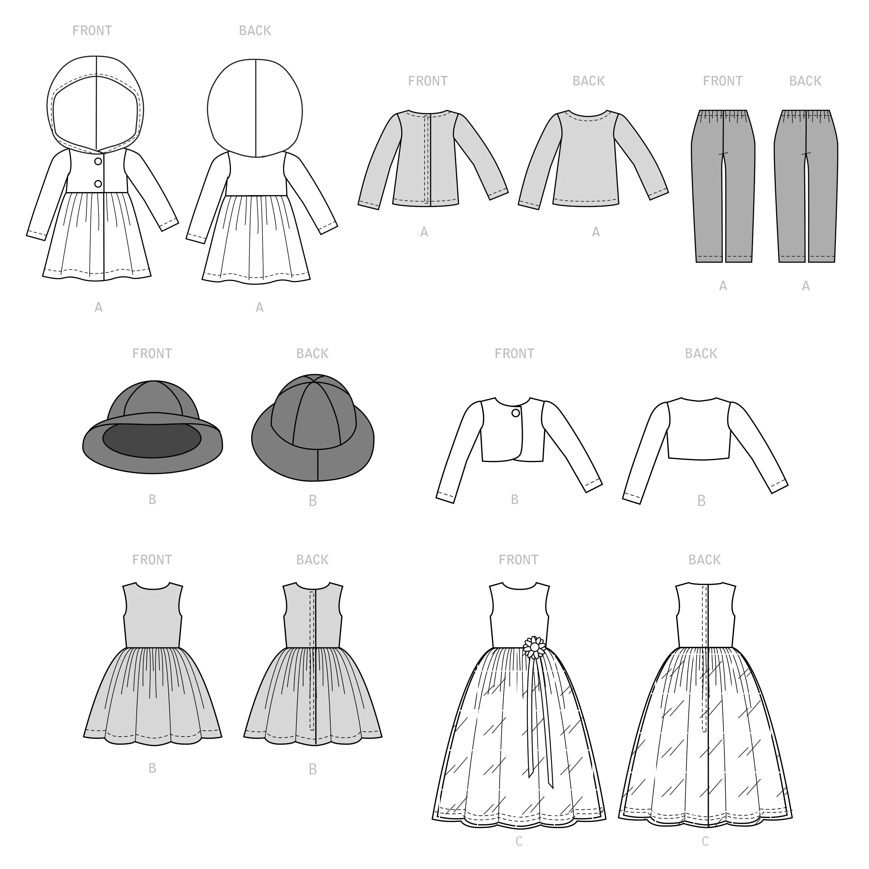 Simplicity Pattern 9378 14" Doll Clothes