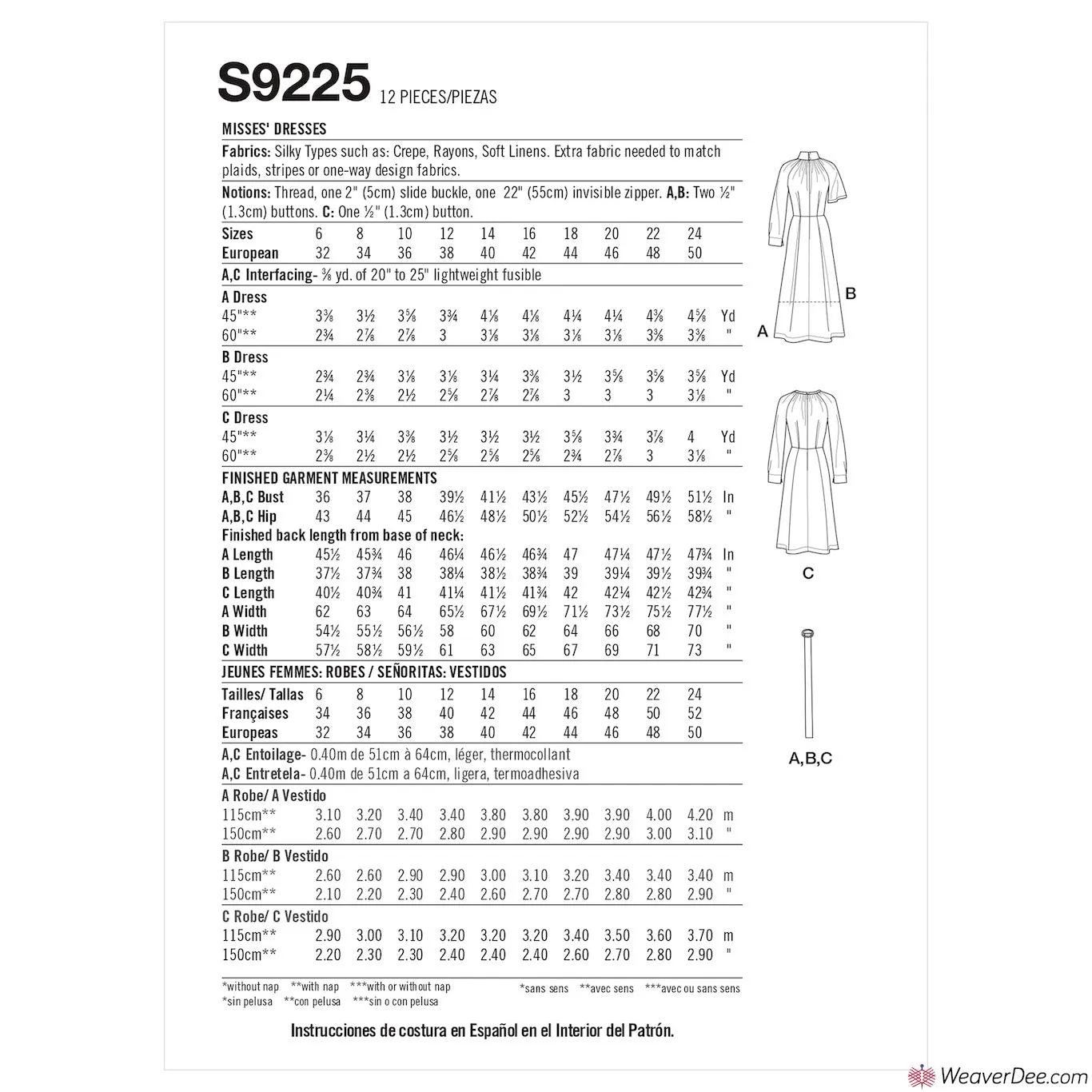 Simplicity Pattern S9225 Misses' Dresses