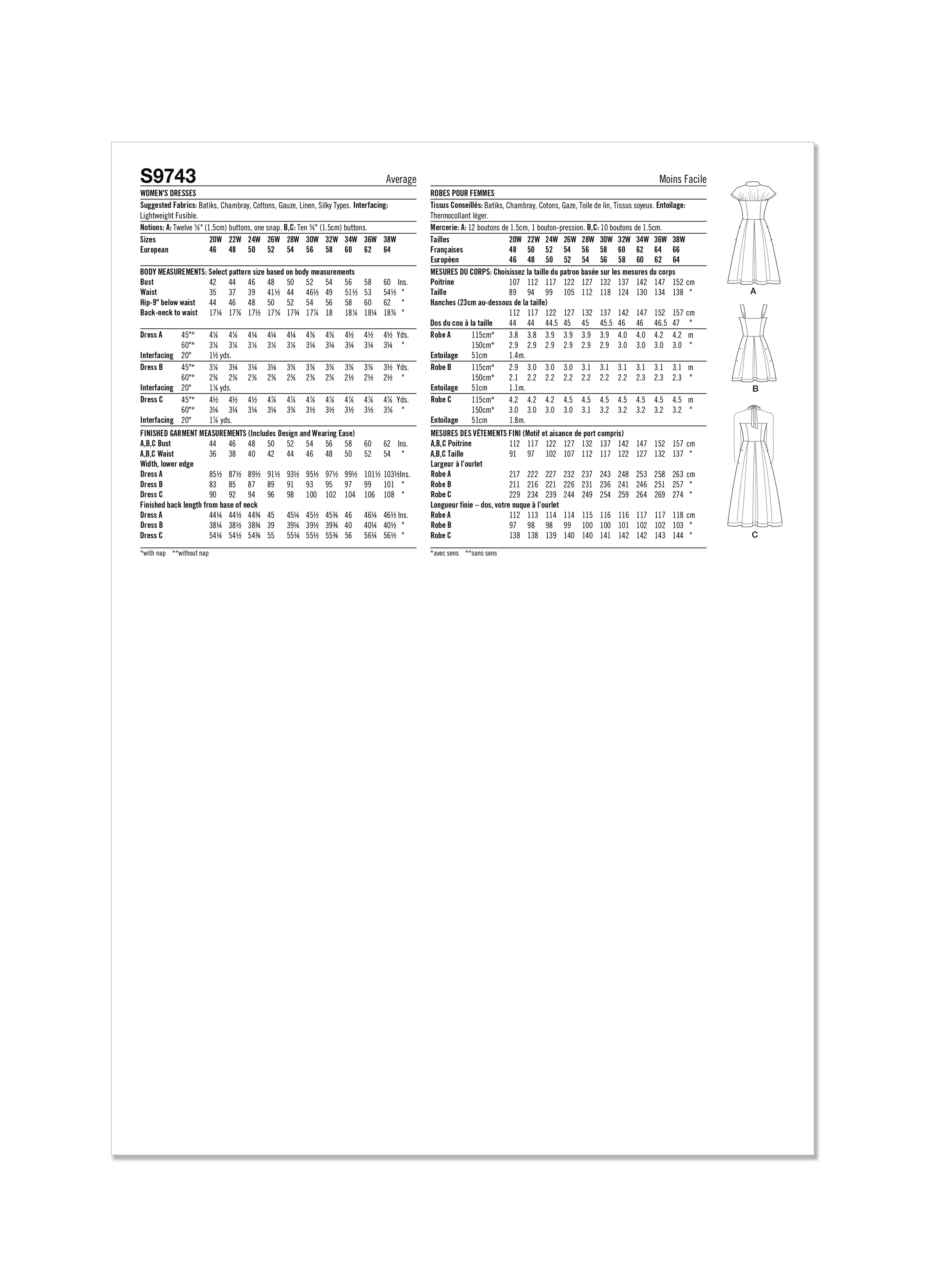Simplicity Pattern S9743 Plus Size Dress