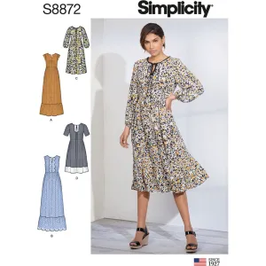 Simplicity Sewing Pattern S8872 Misses' Pullover Dress
