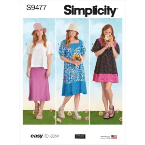 Simplicity Sewing Pattern S9477 Misses' Top and Dresses