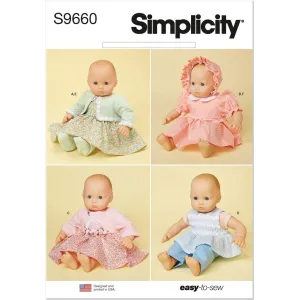 Simplicity Sewing Pattern S9660 15" Baby Doll Clothes