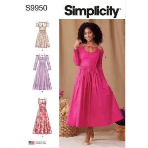 Simplicity Sewing Pattern S9950 Misses' Dress with Sleeve and Length Variations