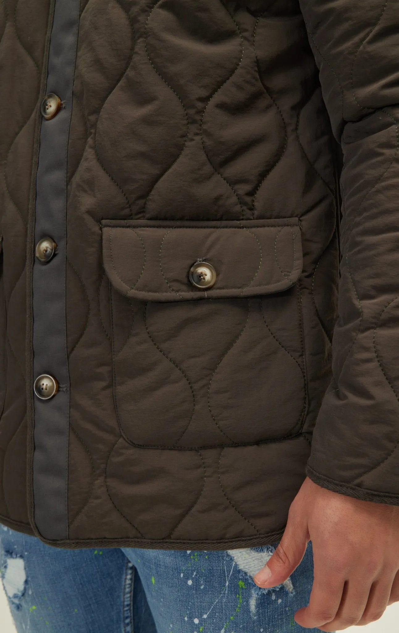 Snap Button Closure Autumn Coat  - Anthracite