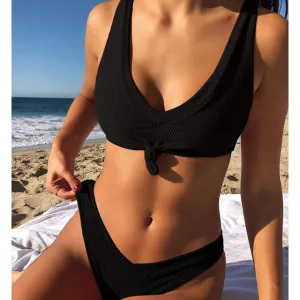 Solid Bikini Push Up Swimwear Women's.