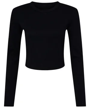 Solid Black Blend - Women’s micro rib long sleeve baby t-shirt