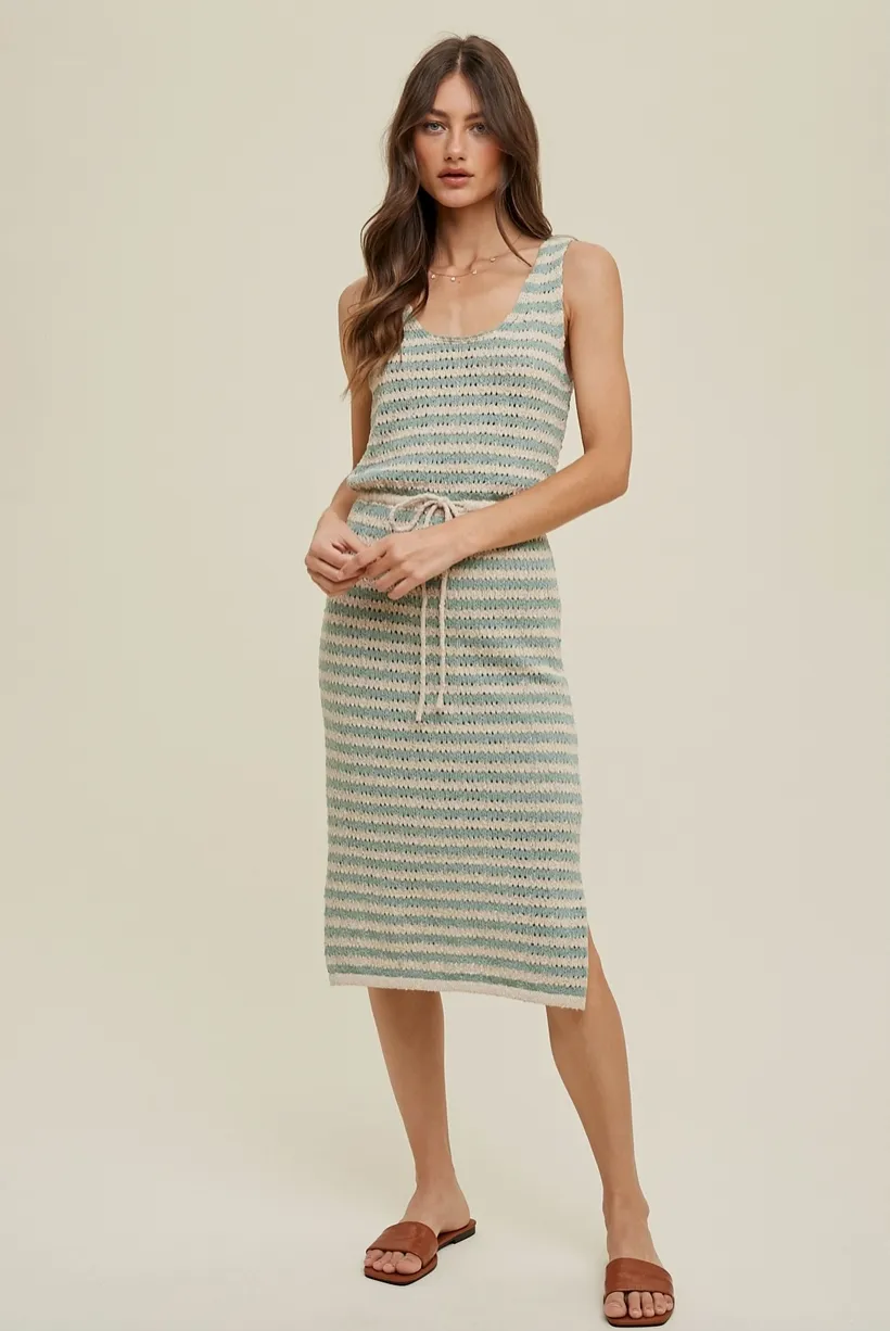 Striped Midi Sweater Dress