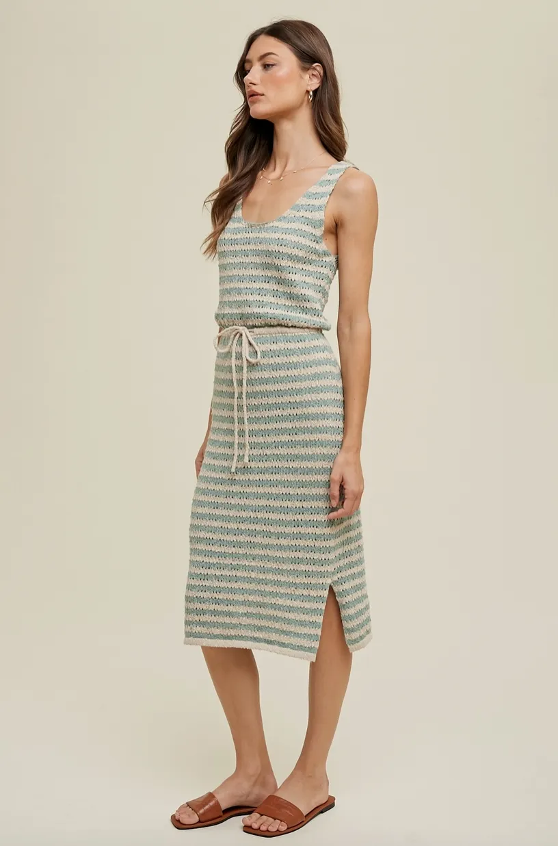 Striped Midi Sweater Dress