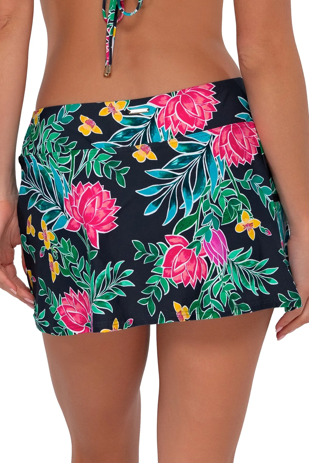Sunsets Twilight Blooms Sporty Swim Skirt