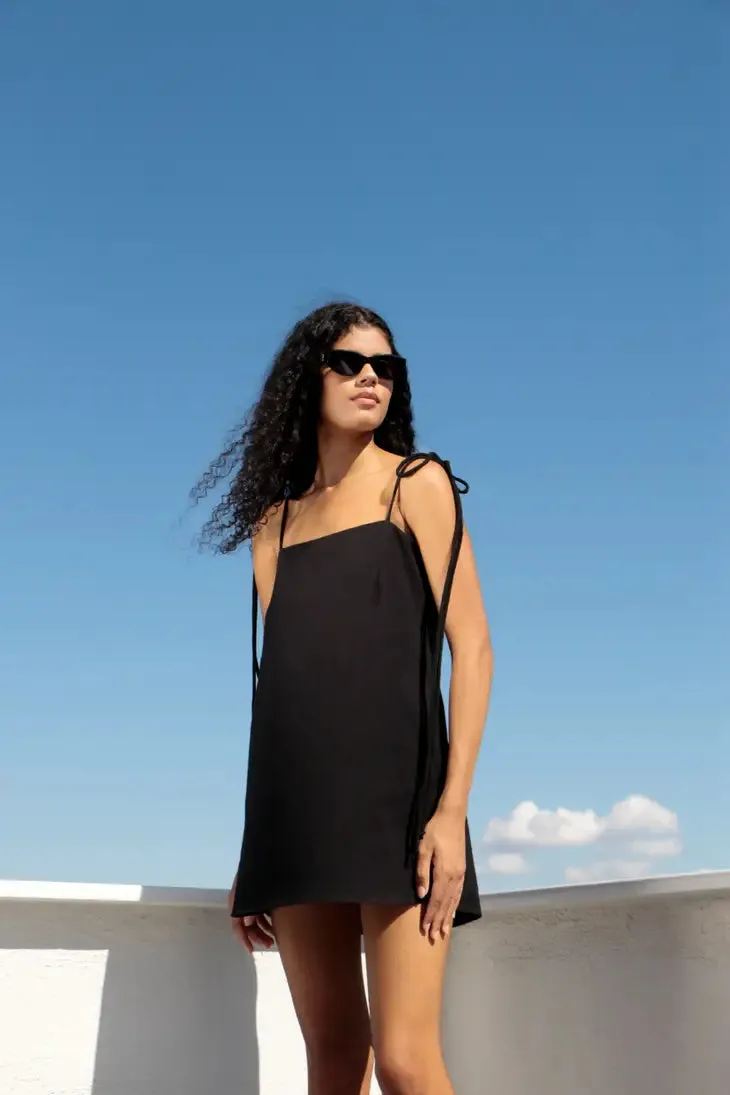 The Handloom Love Buzz Mini Dress - Black
