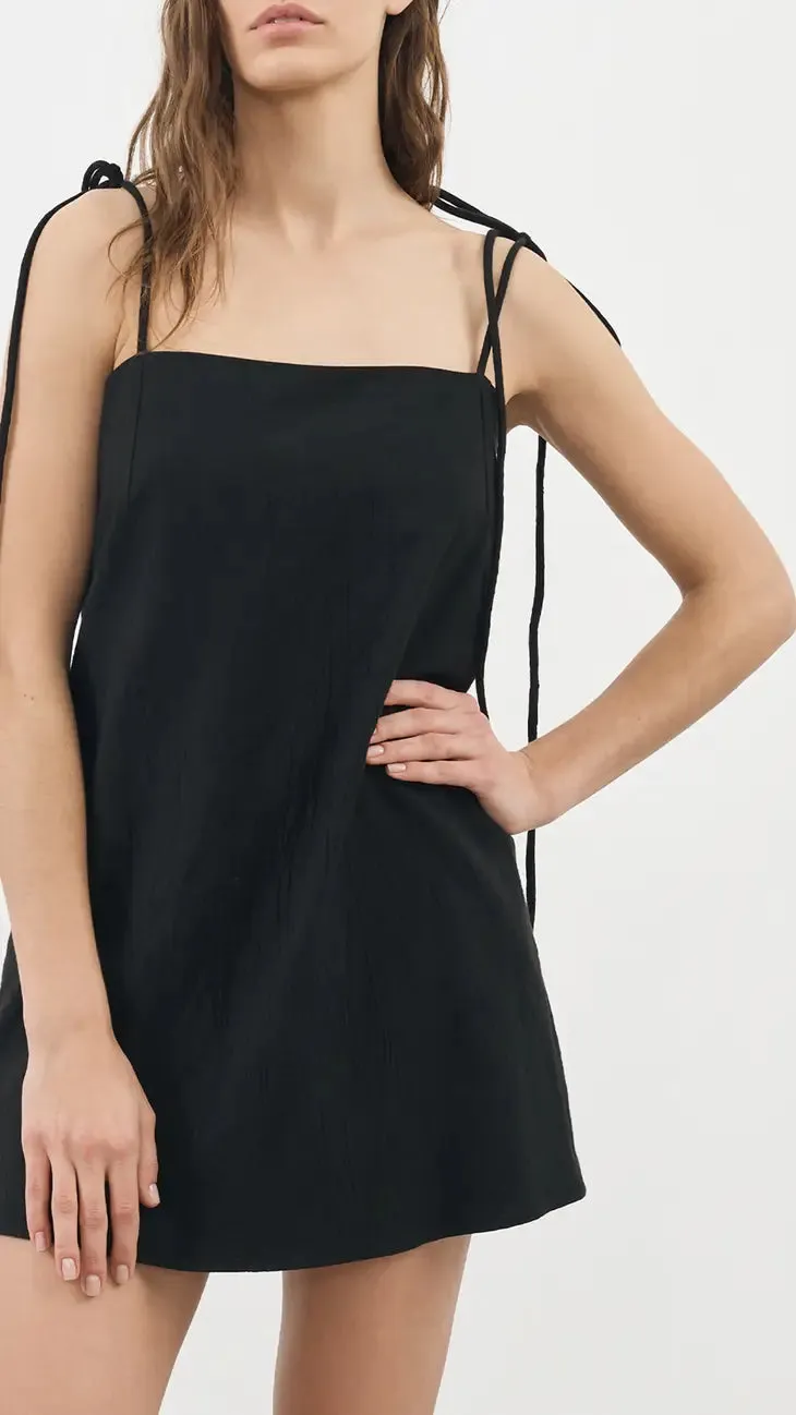 The Handloom Love Buzz Mini Dress - Black