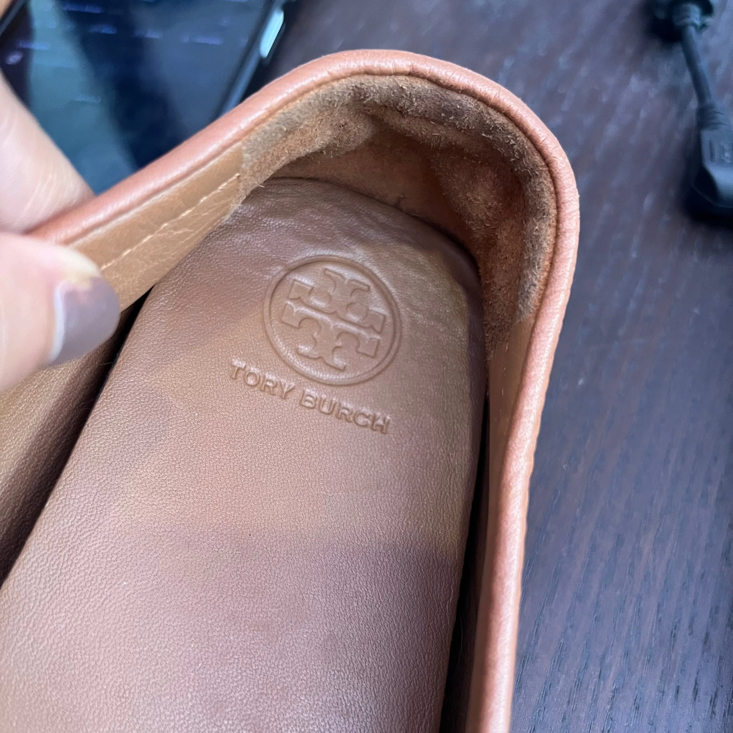 Tory Burch Tan Leather 'Lowell 2' Driving Loafers | Pre Loved |