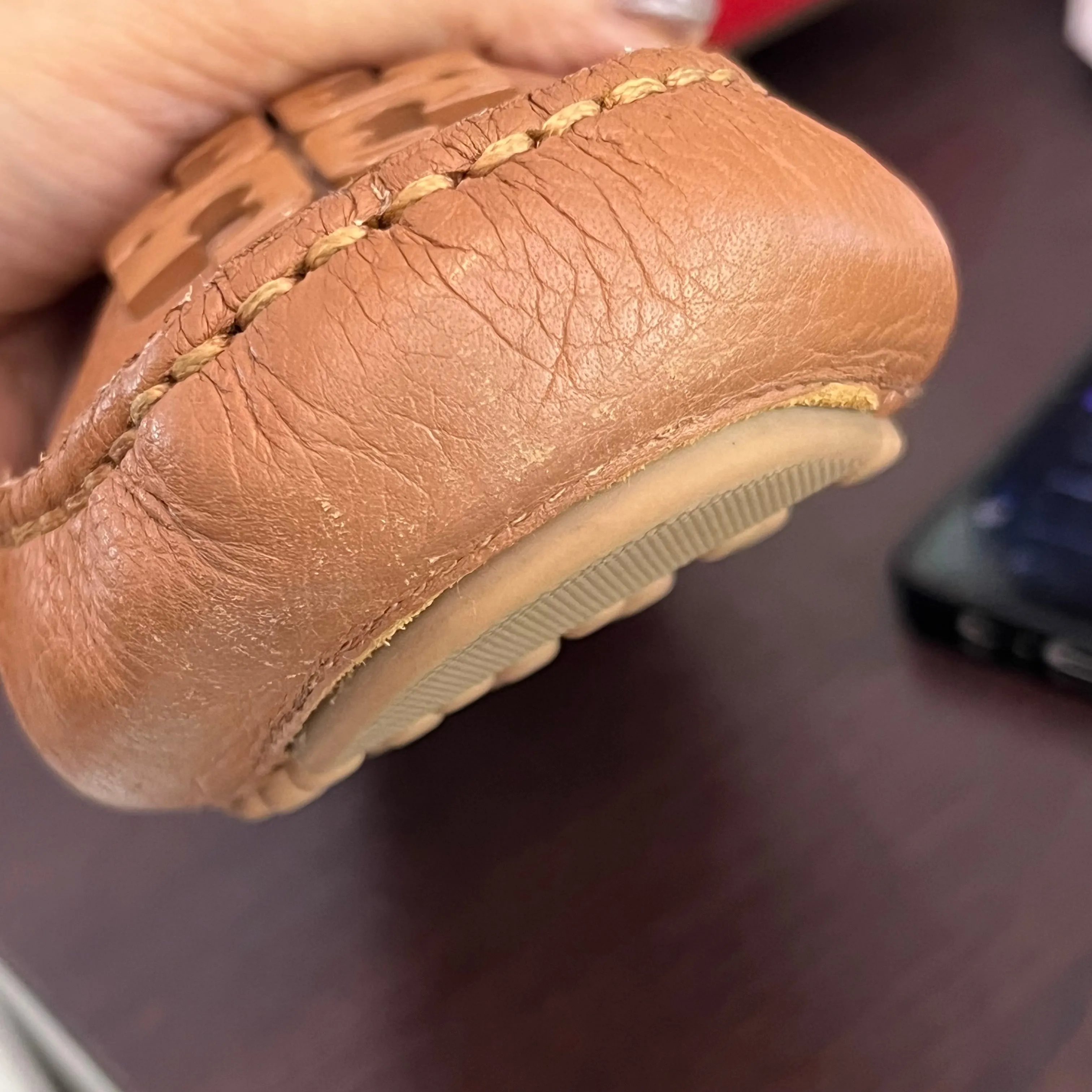 Tory Burch Tan Leather 'Lowell 2' Driving Loafers | Pre Loved |