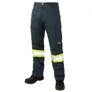 Tough Duck Men's Hi Vis Cargo Work Pants SP03 - Cotton Flex Twill, Multi-Pocket, Reflective, Reinforced, Triple Stitched, CSA Compliant, Durable, Comfortable | Sizes 30-44