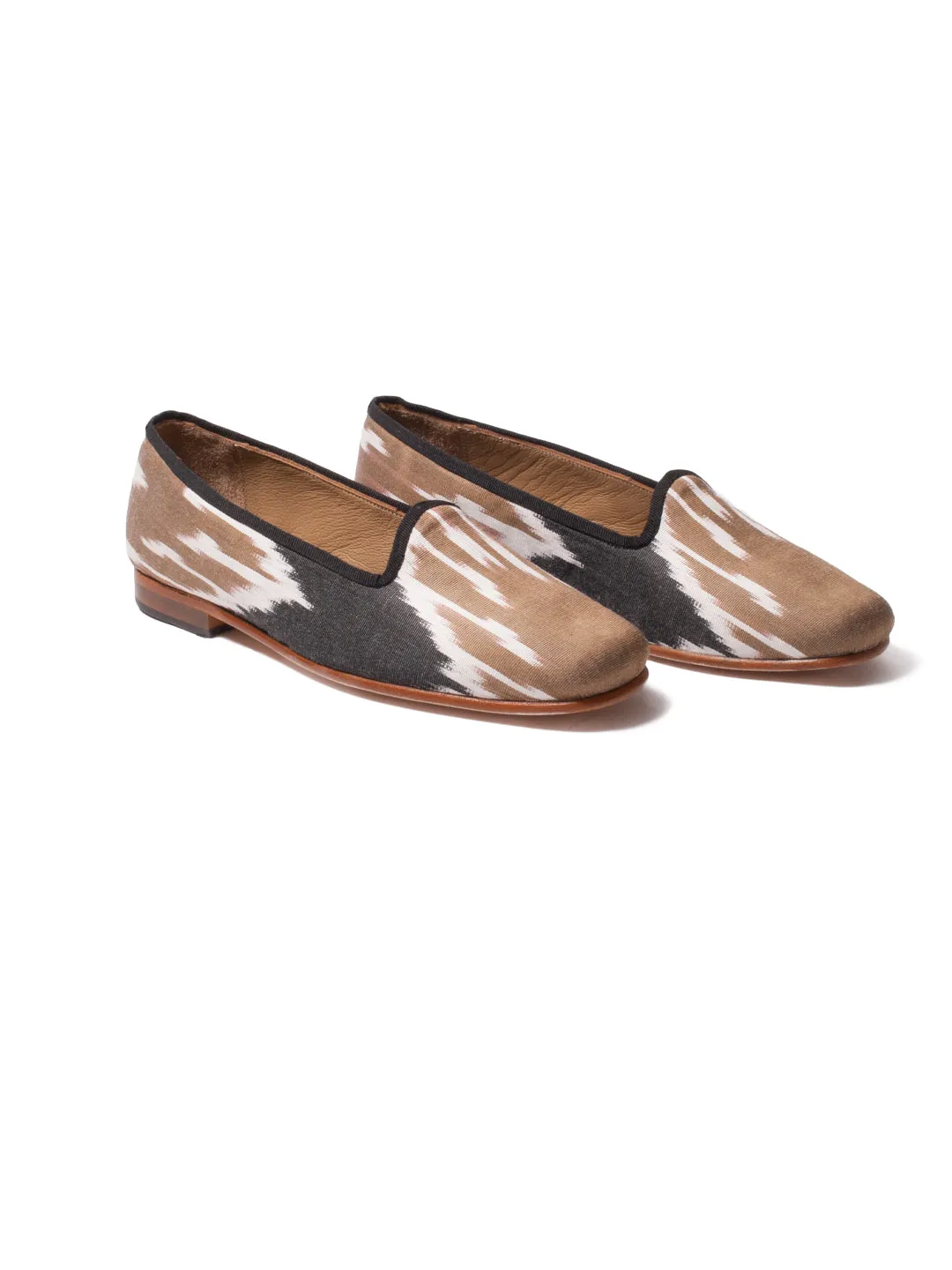 Turkish silk ikat slippers