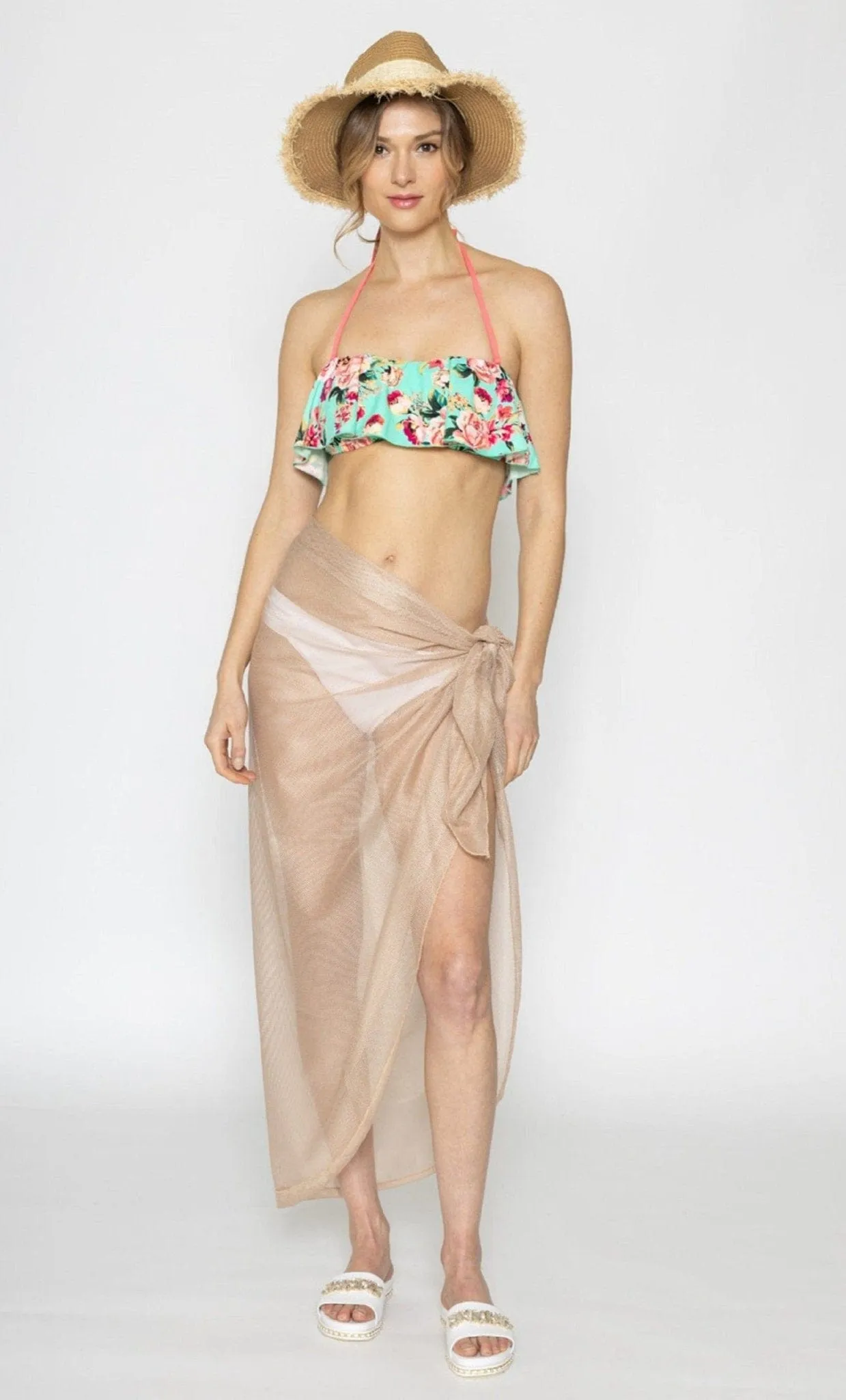WLS210175 Diana Solid Mesh Sarong