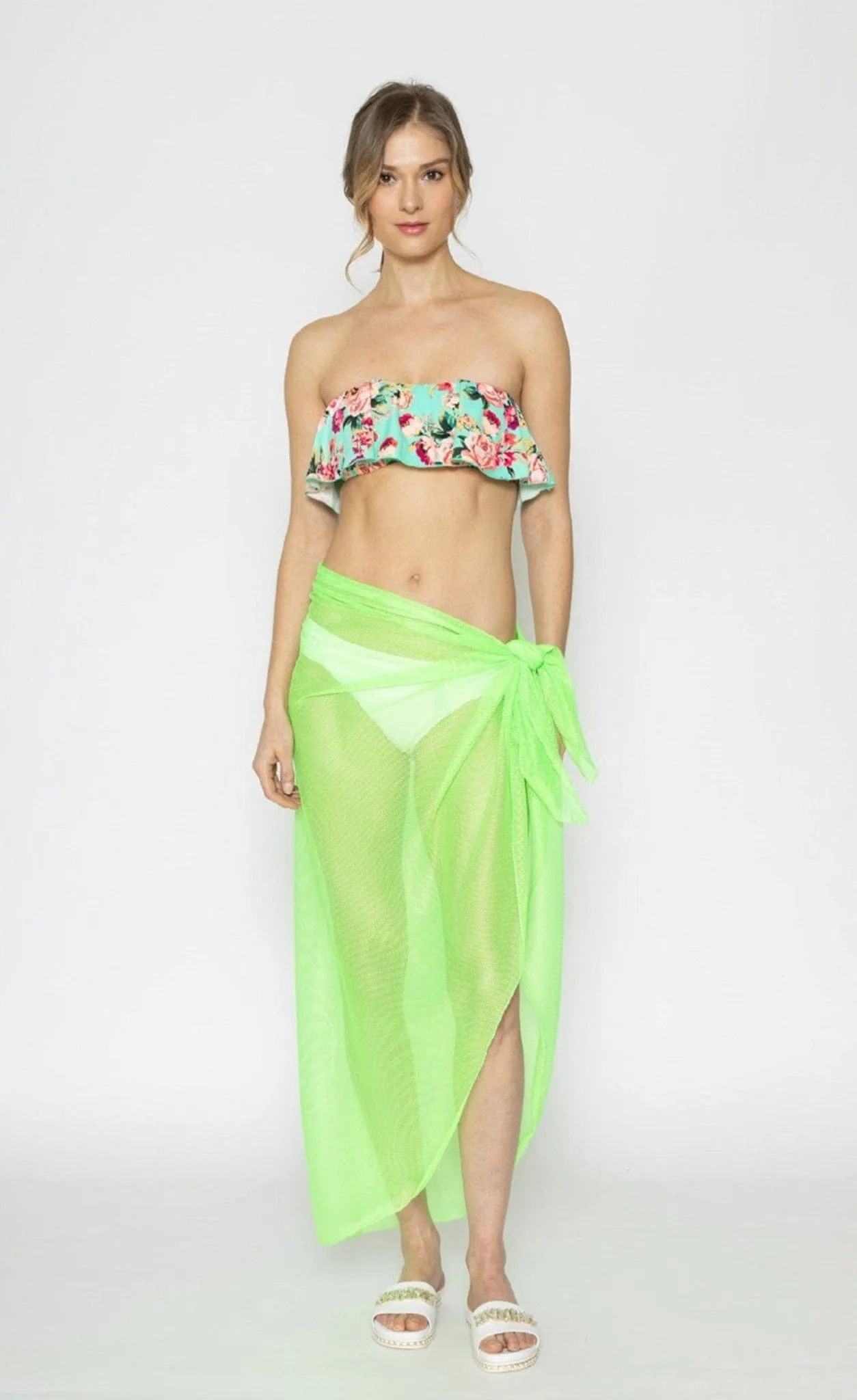 WLS210175 Diana Solid Mesh Sarong