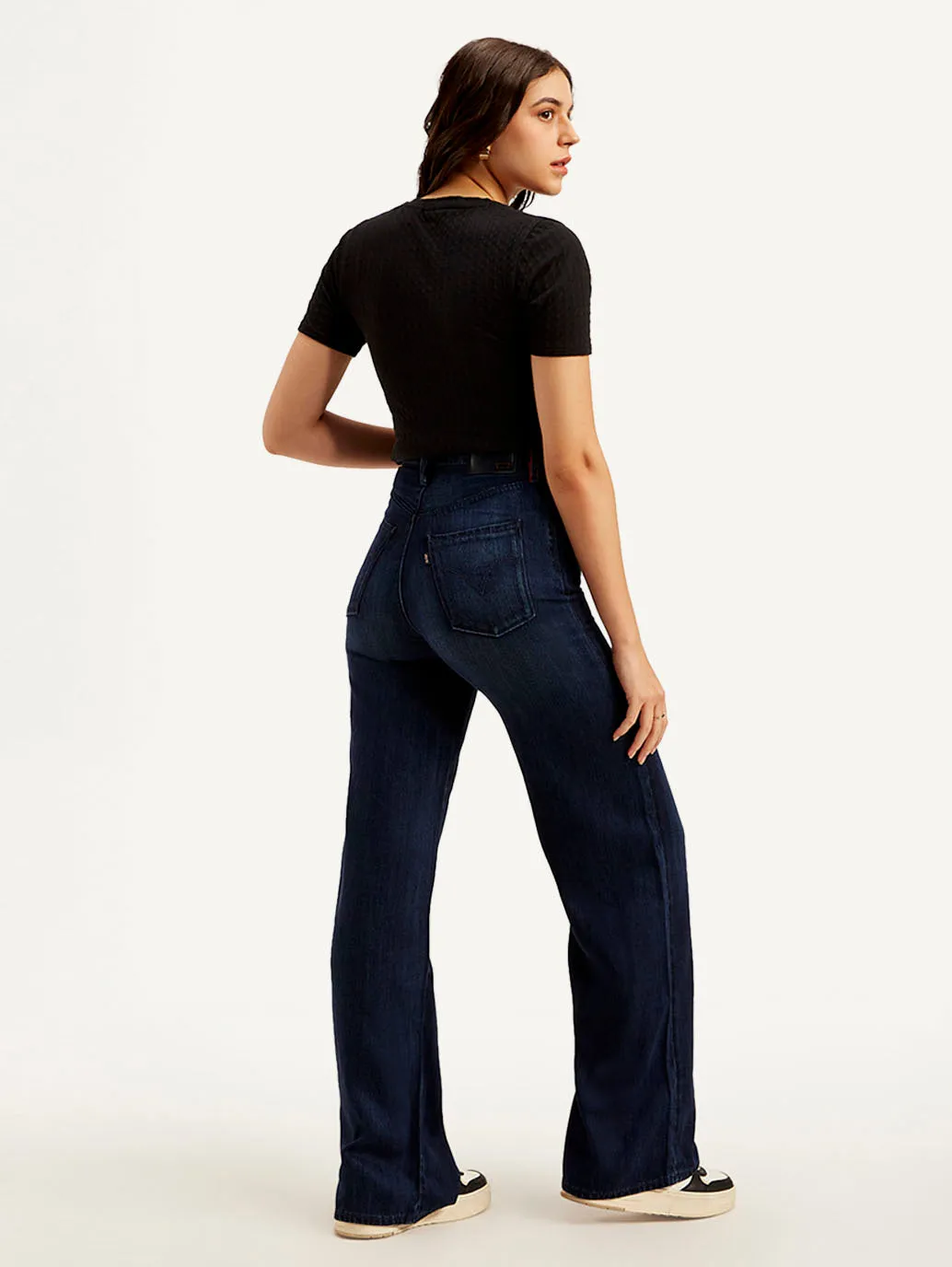 Women's High Rise Straight fit Dark Blue Jeans