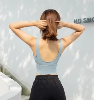 Yoga Tank Top Sporty Innerwear Women Solid Colored Jogging Flattering Fitness Activewear